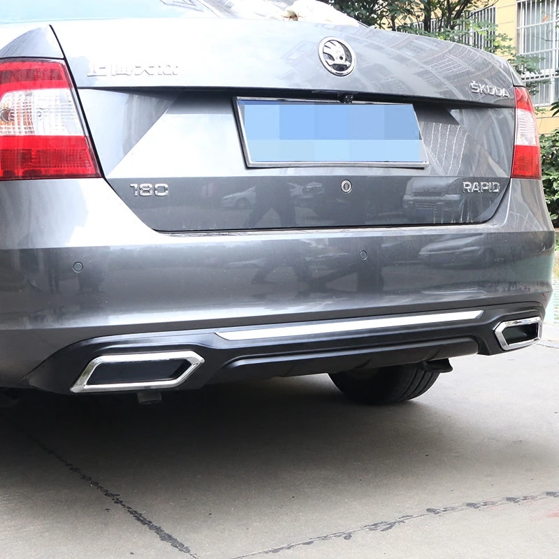 For Skoda Rapid Rear spoiler ABS Rear Bumper Diffuser Bumpers Protector For Octavia Rapid Body kit bumper rear lip rear spoiler