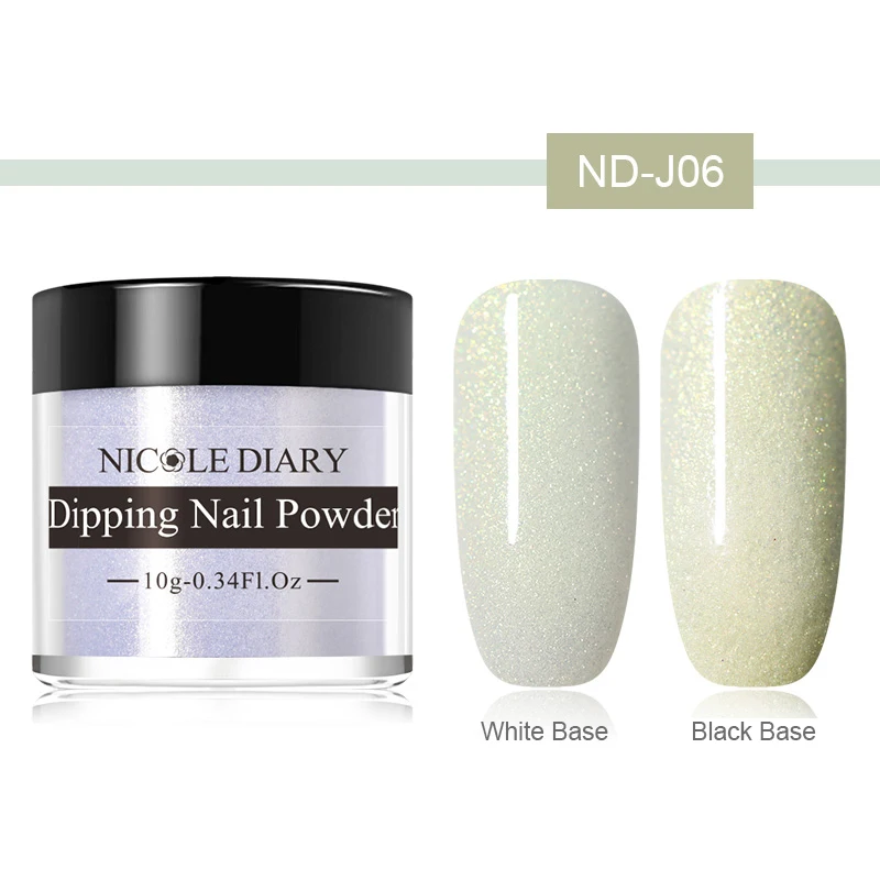 ND-J06 Nicole Diary 10 г погружающий порошок для ногтей Dip порошок для маникюра в виде раковины перламутровый без лампы, натуральный сухой DIY украшения для ногтей - Цвет: ND-J06