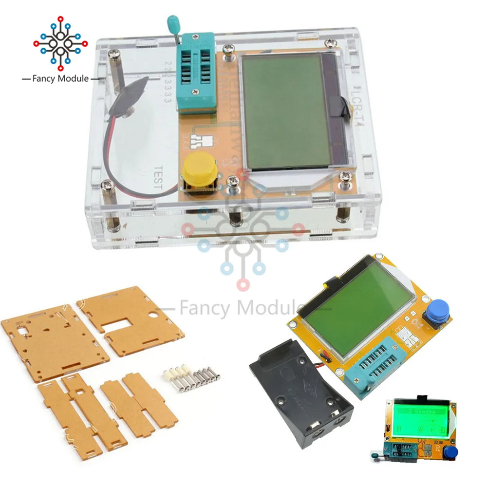 LCR T4 Mega328 M328 прозрачный транзистор диодный Триод Емкость Mos ESR тестер транзисторов