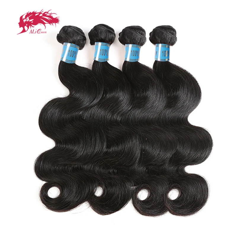 

Ali Queen Hair 4Pcs Peruvian Human Hair Weave Bundles Natural Color Virgin Hair Body Wave 8"-26" M/7A 100% Human Hair Weaving