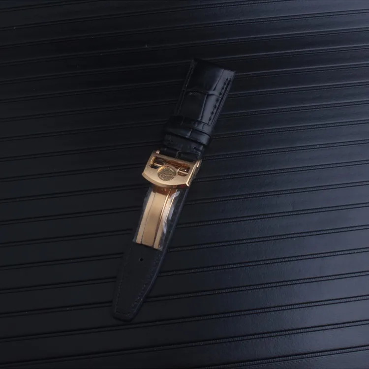 Мужской браслет из натуральной кожи, 20 мм, 22 мм, синий, черный(подходит), IWC pilot Metal deploy, мужские аксессуары с Т-образным ремешком