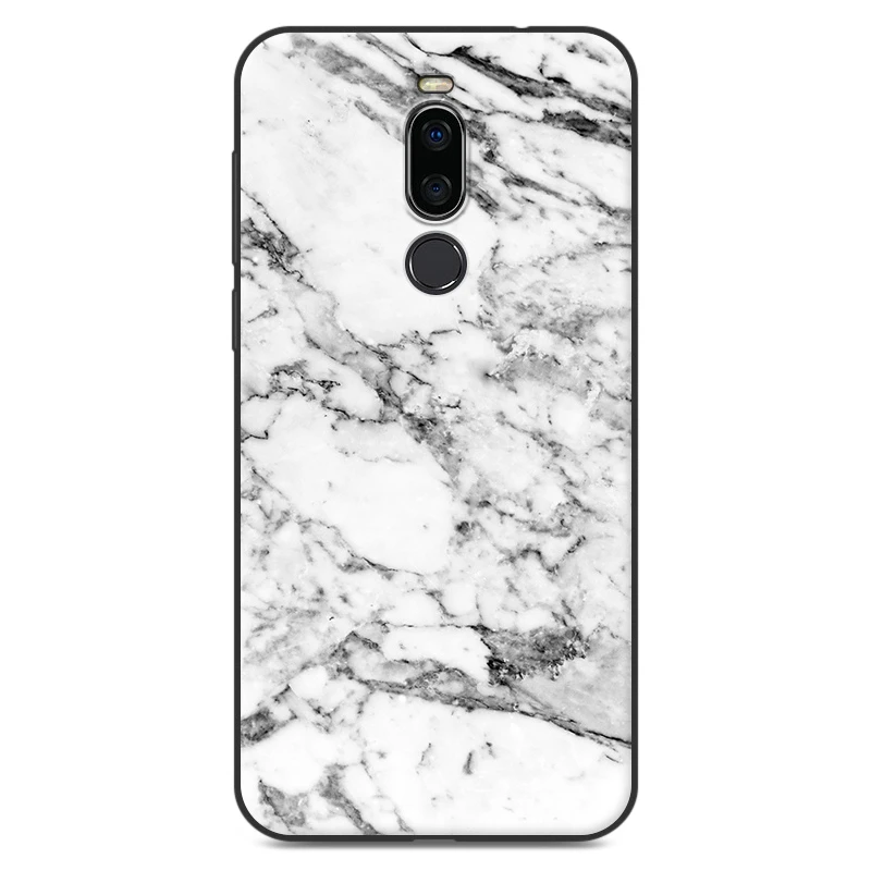 001 White Чехол для Meizu X8, силиконовый чехол, мягкий ТПУ чехол для телефона с рисунком деревянного камня, для Meizu X8, задняя крышка, противоударный защитный экран - Цвет: 001 White