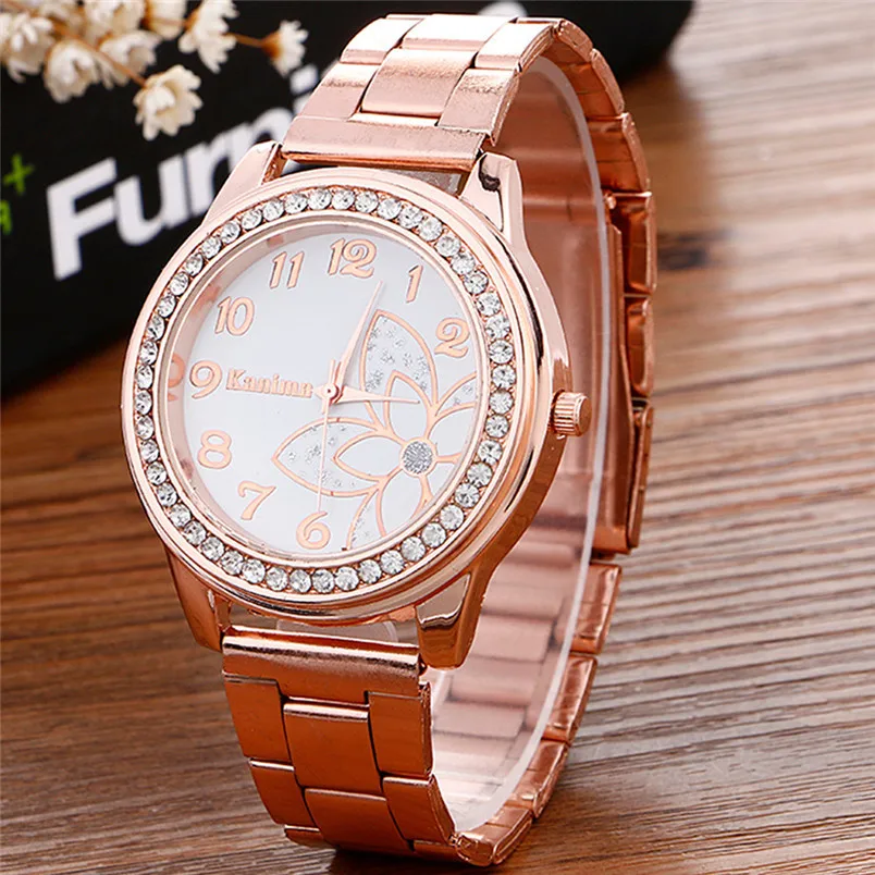 Часы наручные женские кварцевые из нержавеющей стали с кристаллами|Женские часы|