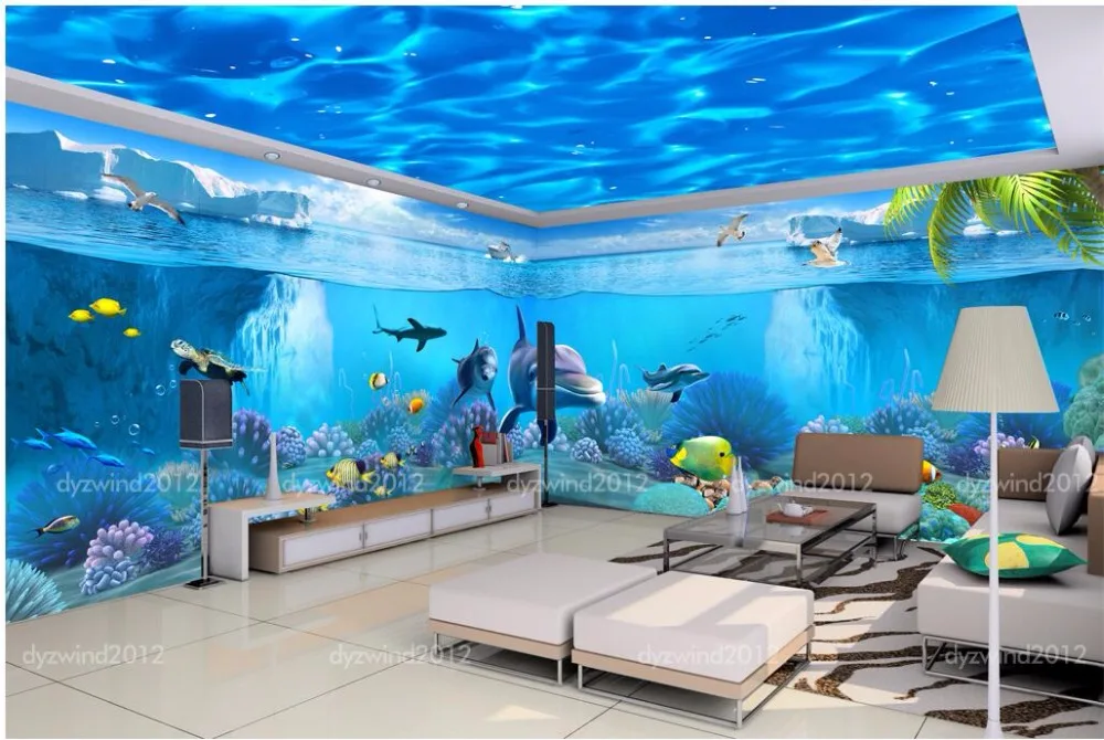 

3d room wallpaper custom photo Dreamsea world theme pavilion 3D space background painting 3d wall murals wallpaper for walls 3 d