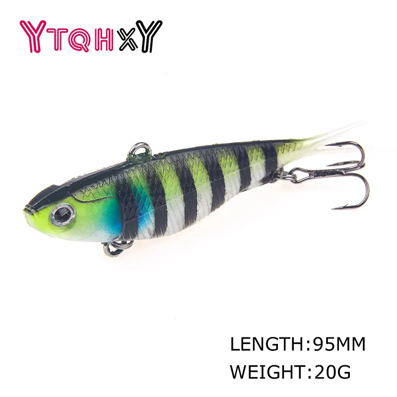 YTQHXY 1Pcs/lot New Hard VIB Lures Hot Crakbait Lifelike Fishing Wobber 95mm 20g Floating Bait Treble Hooks Sinking Tackle WQ33 - Цвет: A