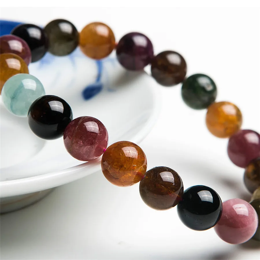 Подлинный Красочный натуральный турмалин драгоценный камень кристалл