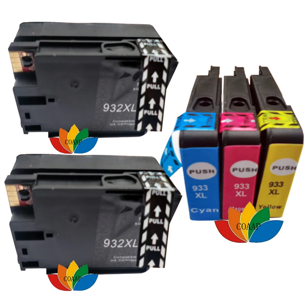 

5 Compatible ink Cartridge for hp932 933 932XL 933XL Officejet 6100 6600 6700 7110 7510 7610 7512 7612 Printer (with chip)