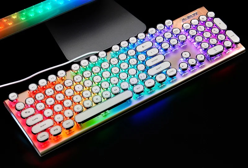 Ajazz AK40 Ретро стимпанк машинка USB Проводная эргономичная монохромная/RGB подсветка Механическая игровая клавиатура N-key rolllover
