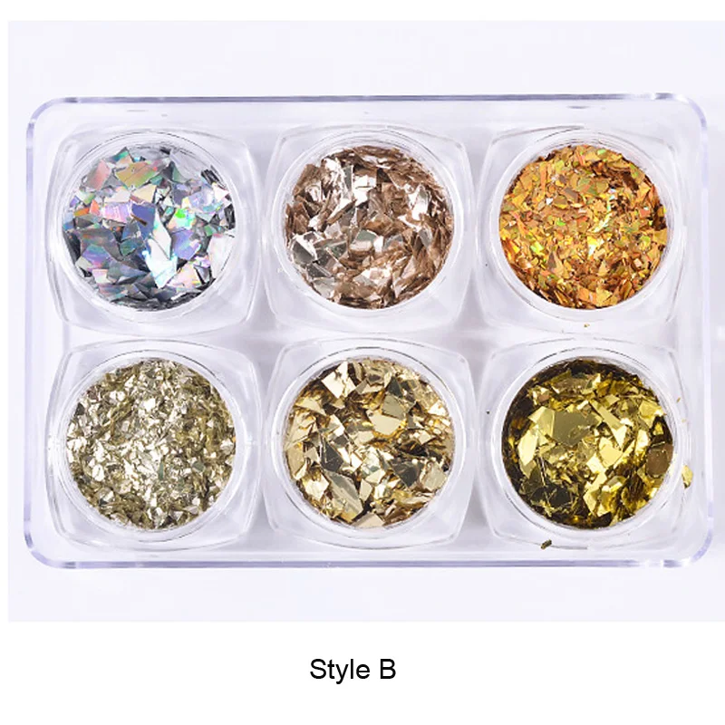 3 комплекта голографические чешуйчатые Блестки для ногтей цветные наклейки