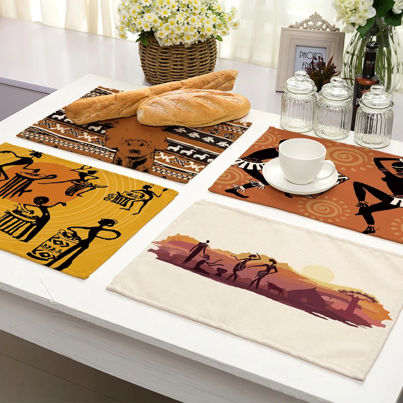 2/4/6 шт. подставки для столовых приборов из хлопка и льна|dining table placemats|table placematsplacemat