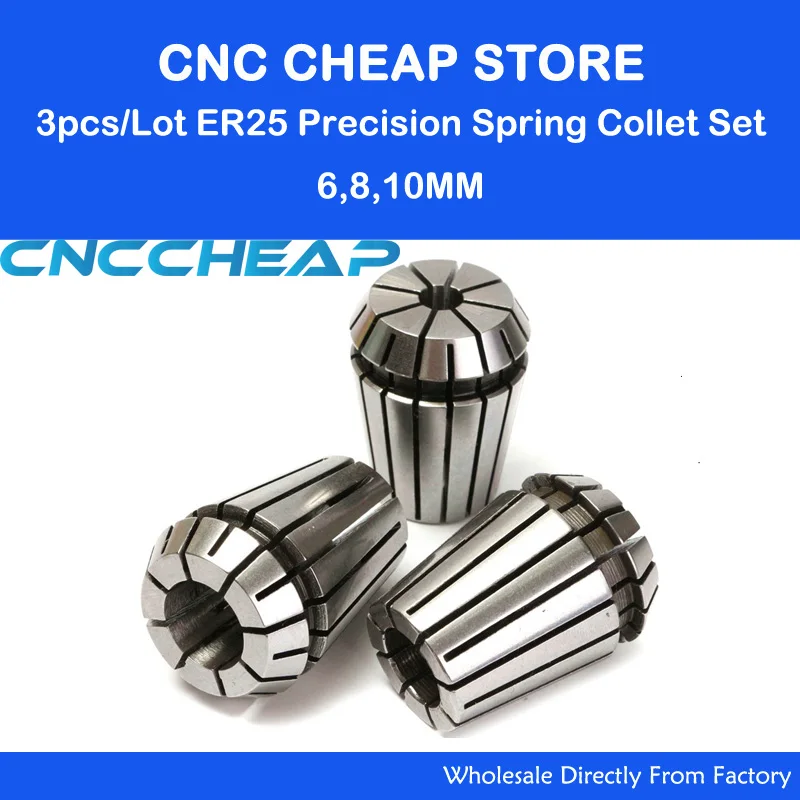 3 шт. цанги фрезерный гравировальный патрон токарный инструмент 6 мм 8 10 + 1 ER25UM