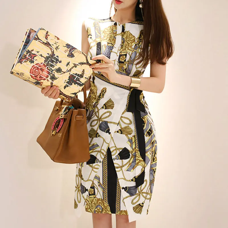Женское платье с принтом Boho офисное Бандажное на лето 2019|Женские платья| |