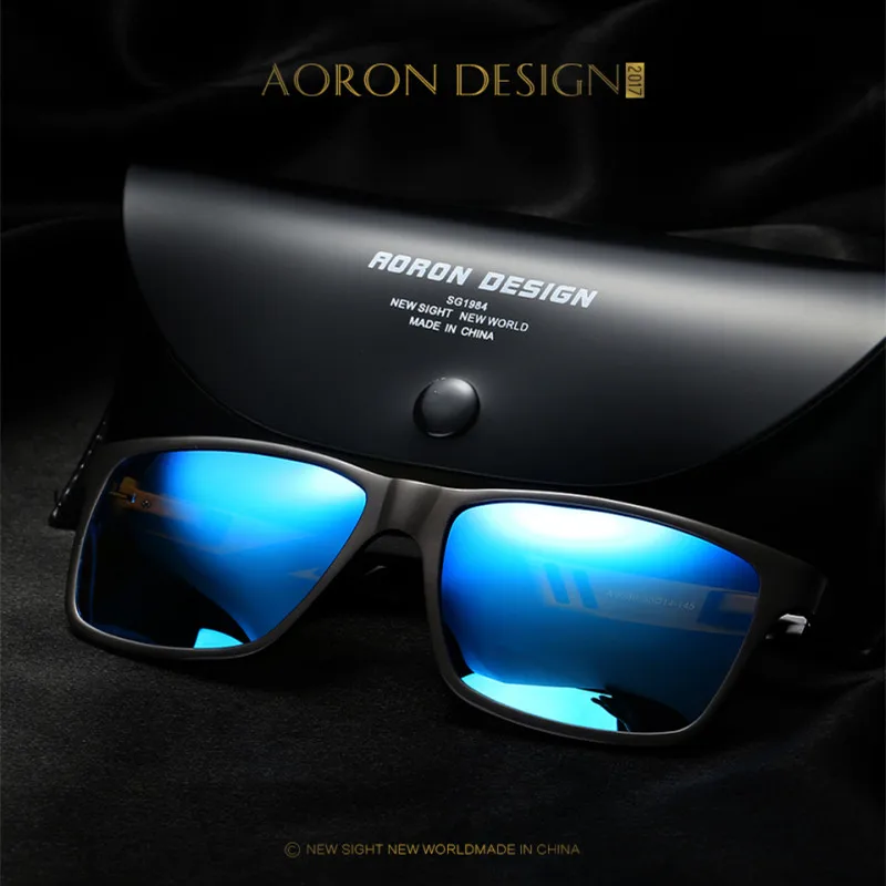 AORON брендовые классические мужские солнцезащитные очки унисекс из алюминиево