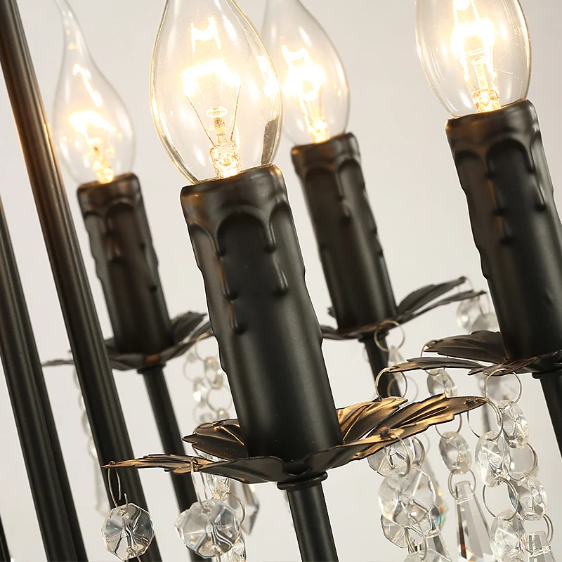 Moroccan style Rural Cafe light Luminaire 8-arm brown Iron pendant lights Crystal Lamp Restaurant Retro vintage indoor Lighting | Лампы и