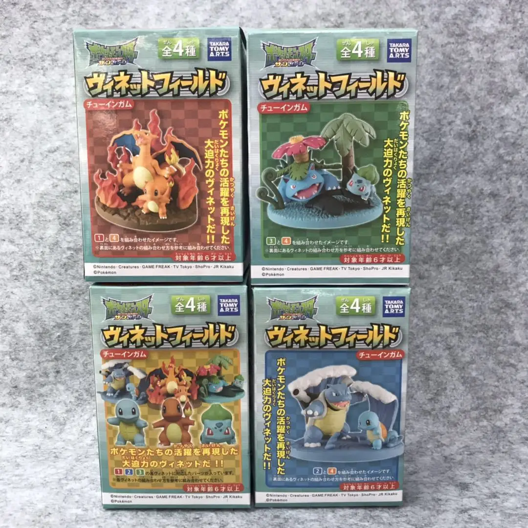 4 шт./компл. аниме Bulbasaur Squirtle Charmander фигурку модель игрушки|Игровые фигурки и