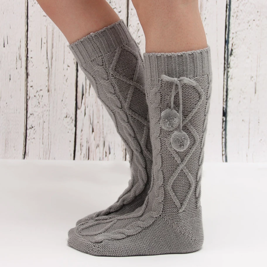 Качественные гетры средней длины для ботинок сезон весна зима теплый шерстяной