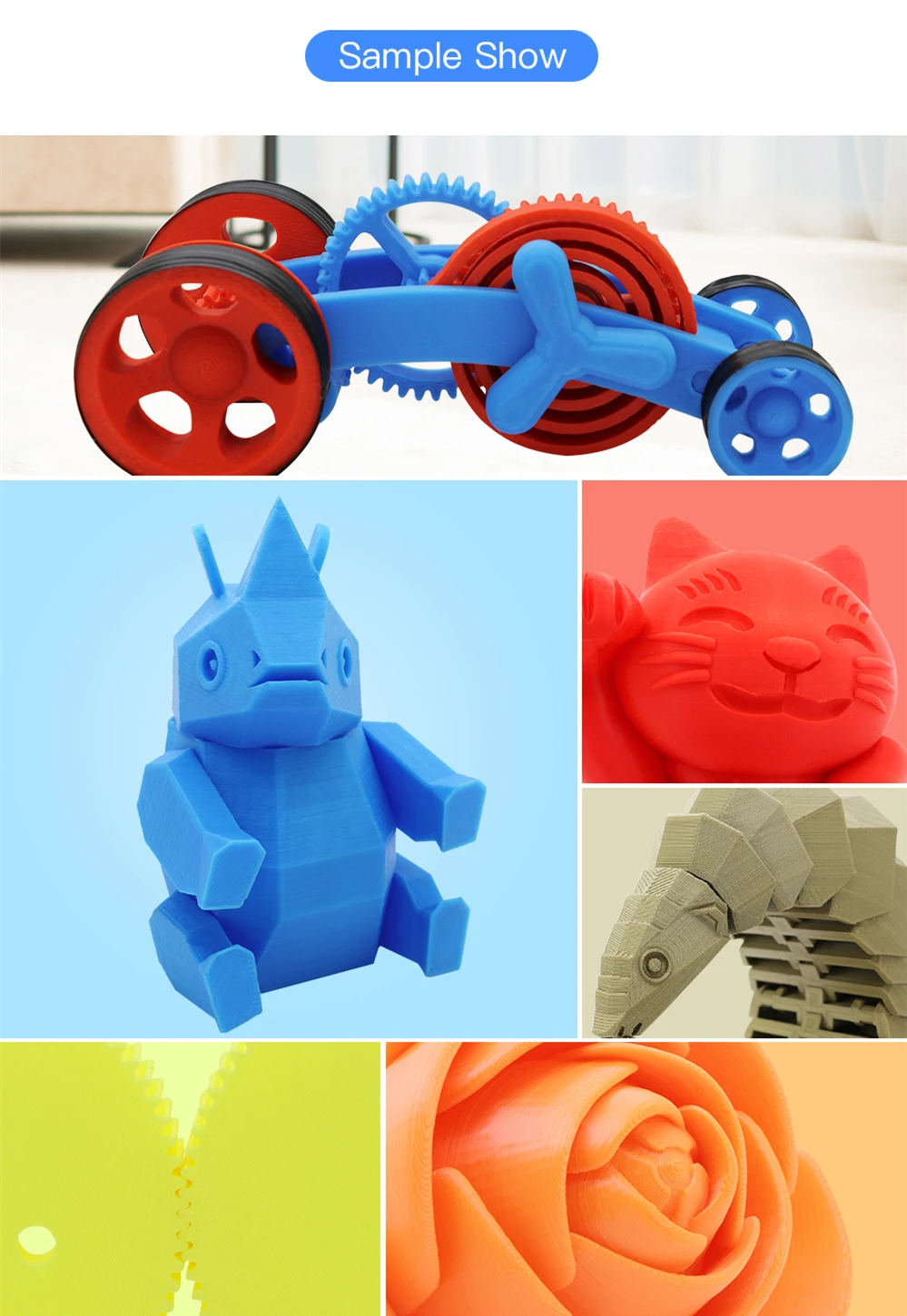 ANYCUBIC Твердые ABS нити для 3d принтера 1,75 мм 1 кг пластиковые резиновые расходные материалы материал 14 цветов на выбор для 3D печати