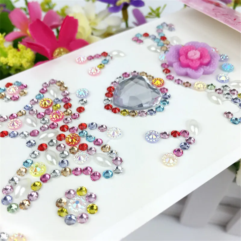 1 лист Акриловые Flatback Бусы Наклейка любовь Сочетание Цветов Мотив Стразы