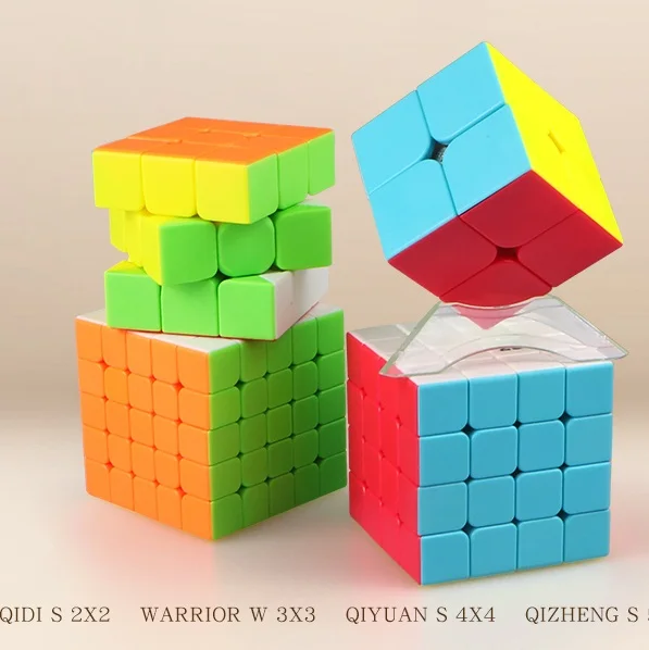 Qiyi комплект 2x2x2 3x3x3 4x4x4 5x5x5 треугольник Dodecahedron mastermorphix LVY Волшебная головоломка с быстрым кубом 4 шт./компл. подарочная упаковка детские игрушки