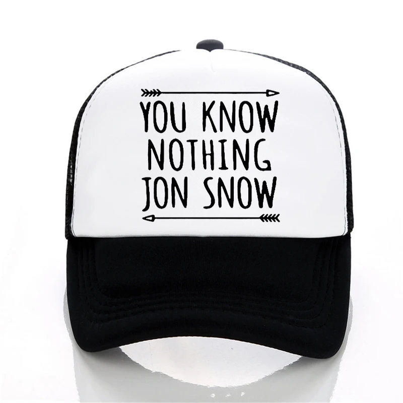 Бейсболка с надписью You Know Nothing Jon Snow летняя кепка для отдыха бейсболка сеточкой и