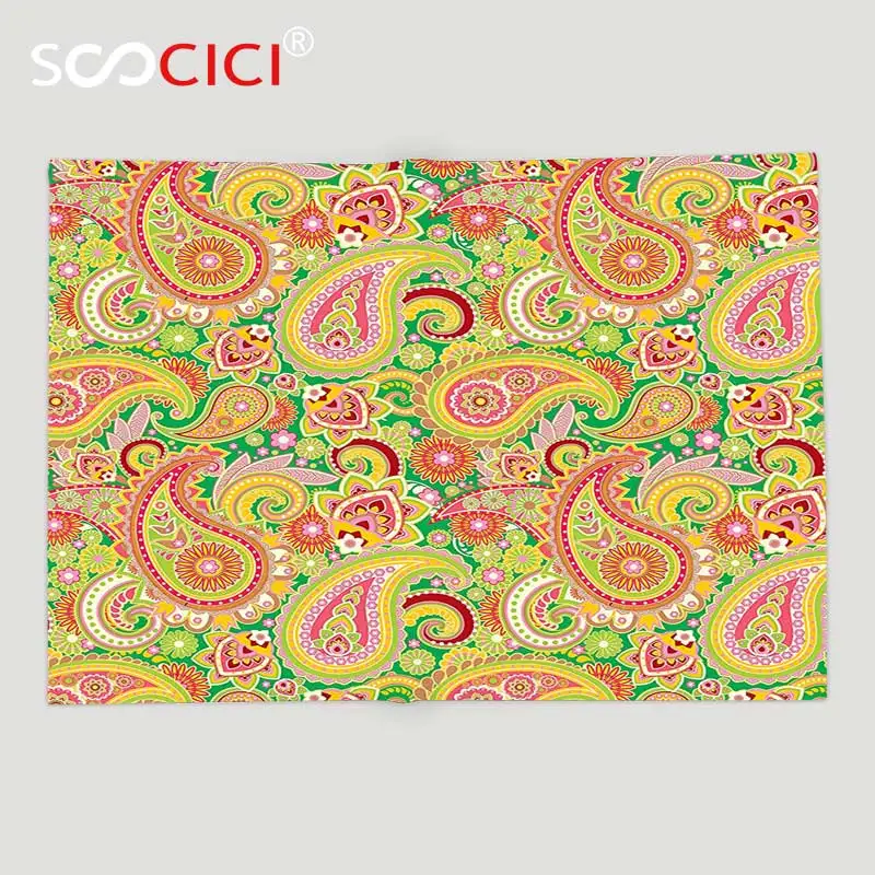 

Мягкое Флисовое одеяло на заказ, украшение Пейсли, традиционный Персидский Узор Пейсли, принт с восточными этническими элементами, винтажное