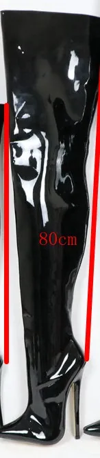 80cm Sorbern/пикантные Фетиш-сапоги; женские высокие ботинки для трансвеститов; высокие сапоги унисекс на заказ; 18 см; 12 см; туфли на высоком каблуке-шпильке - Цвет: 80cm