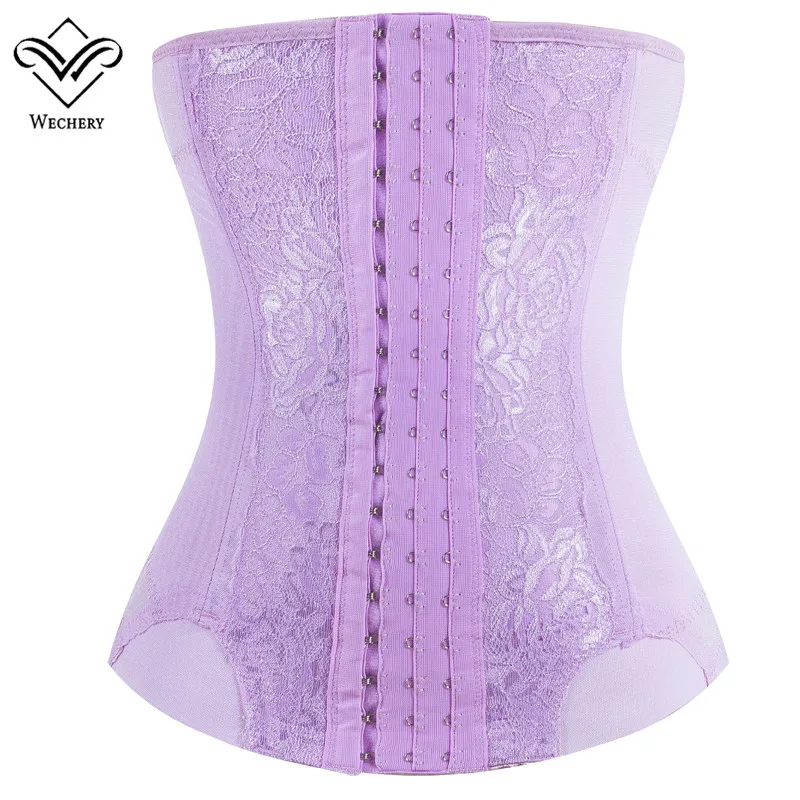 purple Wechery талии тренер для похудения нижнее белье корсет пояс для моделирования тела ремень талии Cinchers похудение оболочка 7 стальных костей для мужчин - Цвет: purple