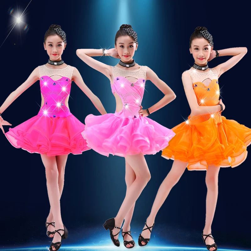 Girls Latin Dance Costumes Children Performance Clothing Tassels Competition Clothes | Тематическая одежда и униформа