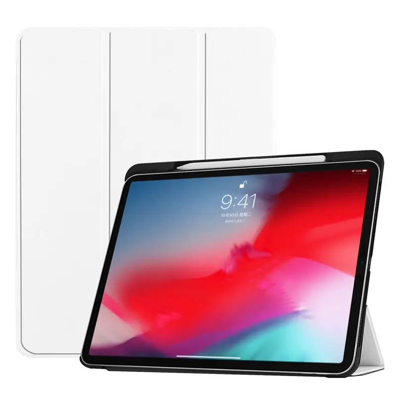 Чехол для iPad Pro 1"(), умный чехол с карандашом, чехол для нового iPad Pro 11 дюймов, Ультратонкий чехол-подставка+ пленка+ ручка - Цвет: White