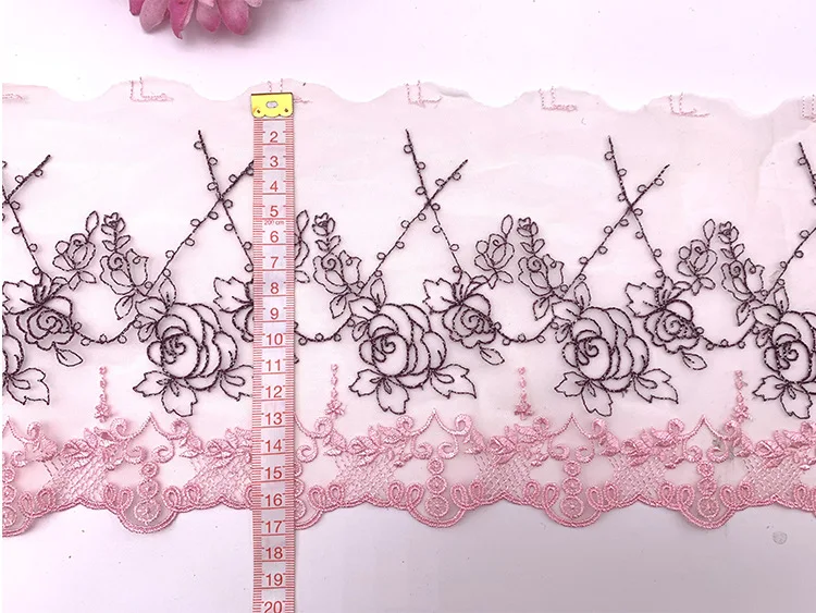 Кружевные аксессуары из розового тюля ручная работа сетка вышивка кружевная