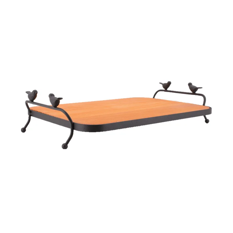 

Storage Storage Tray Cup Tray Tea Tray Pizza Wrought Iron Wood Plate c