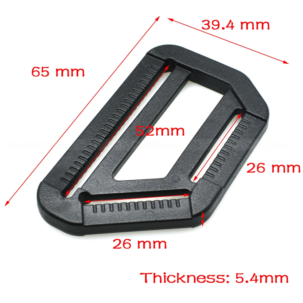 

1000pcs/pack 26x52mm Plastic Multi-funtion Adjustable Buckle Slider Hardware for Outdoor Backpack Strap Webbing