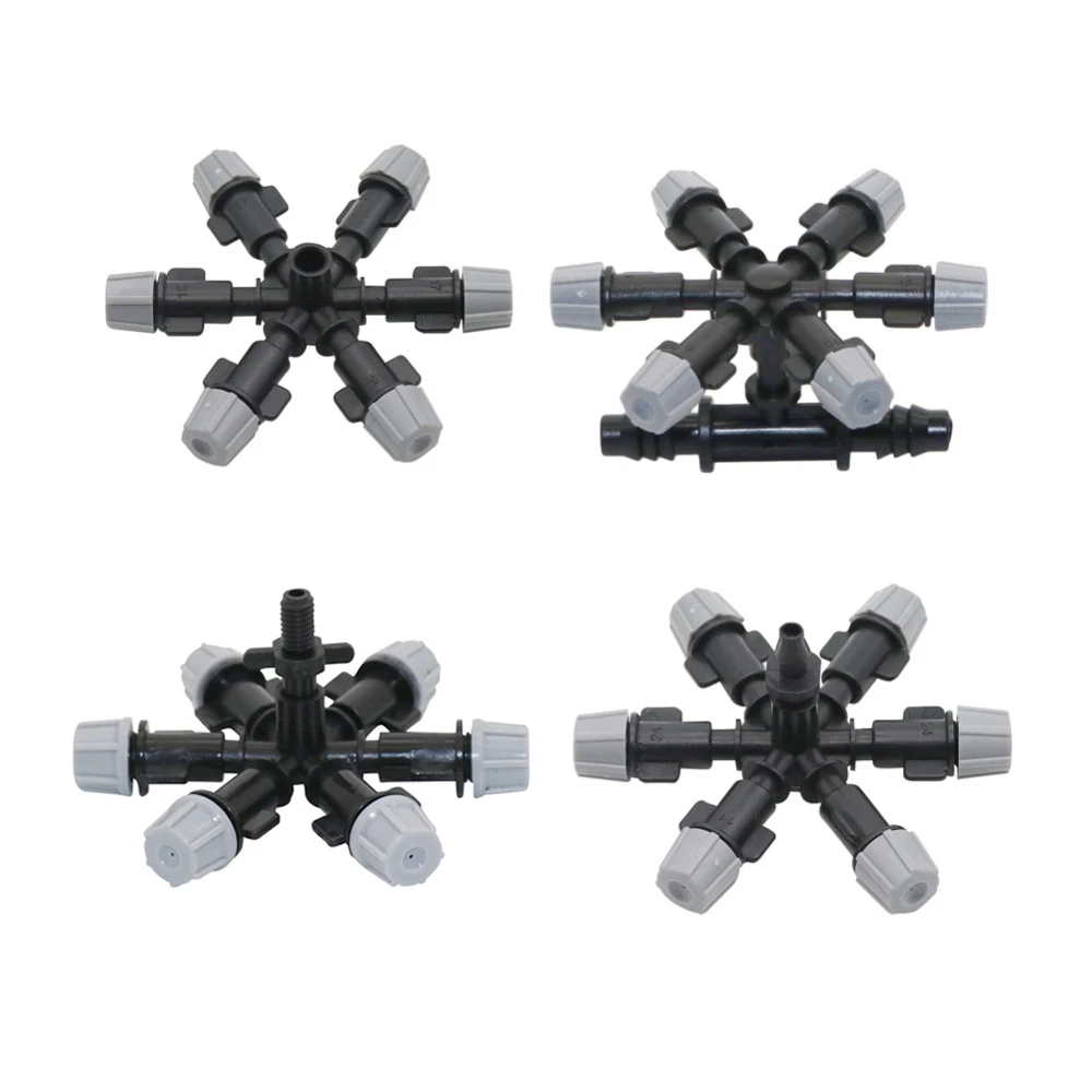 

6- heads Sprinkler Greenhouse Irrigation Sprayer Agriculture tools Garden Fogger Lawn Watering Cooling Misting Nozzle 3 Sets