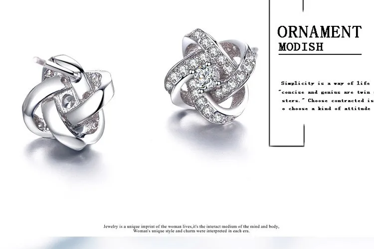 Женские серьги гвоздики с белым фианитом Almei серебряные сережки белыми фианитами