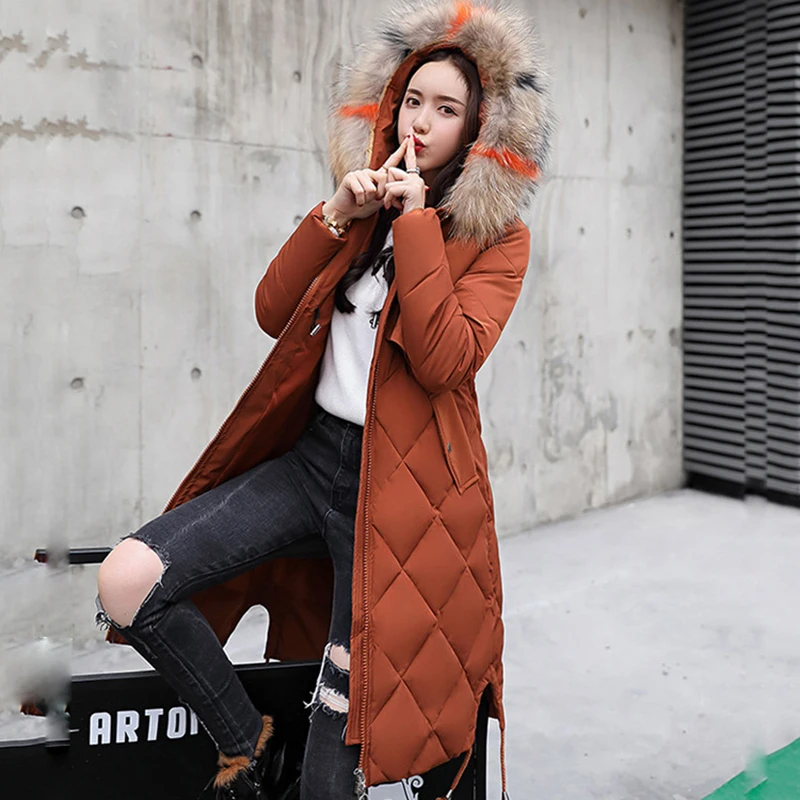 2018 New Arrival Women Winter Jacket Hooded Big Fur Collar Female Outwear Coat Long Parka Warm Thicken large size Parkas | Женская