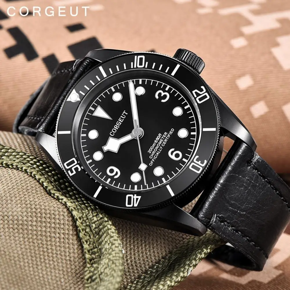 Топ люксовый бренд Corgeut спортивные мужские часы армейские военные