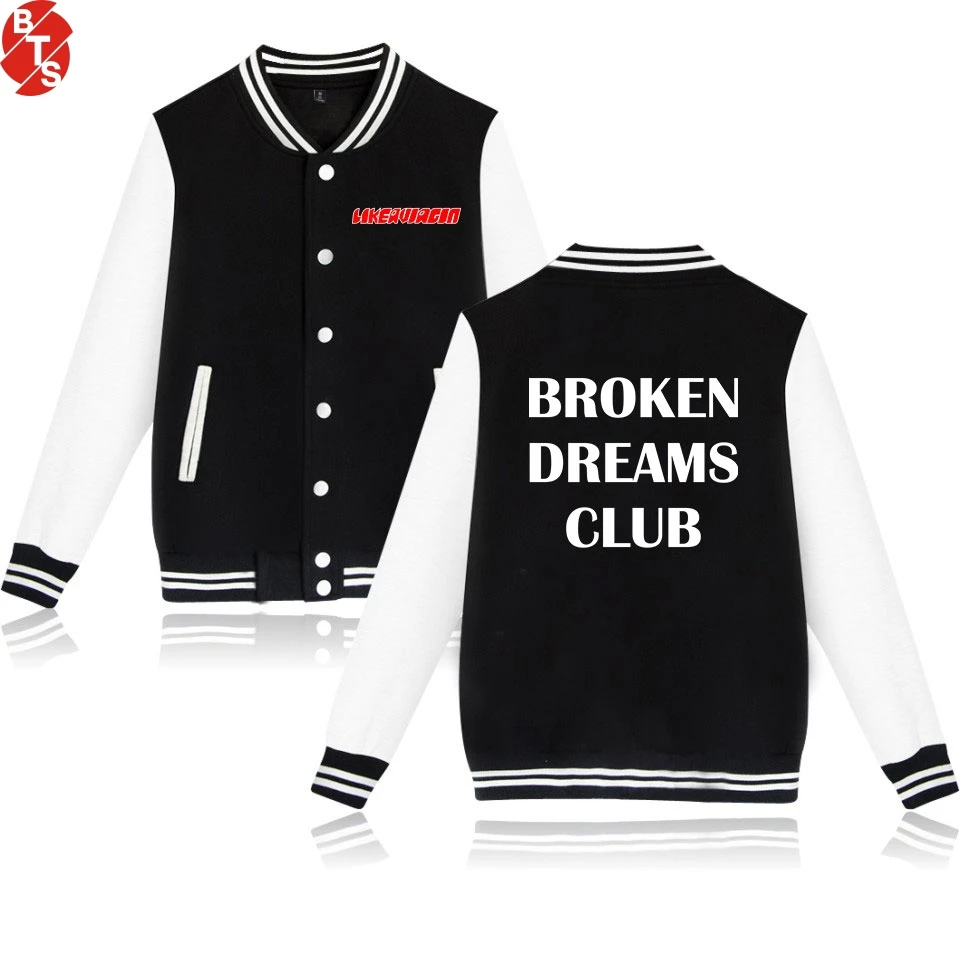 Женская/мужская бейсбольная куртка с принтом Broken Dreams Повседневная Уличная