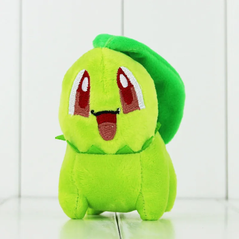Chikorita 10CM 5,5 ''Jigglypuff Charmander Gengar Bulbasaur Dragonite Snorlax Mewtwo Psyduck Lapras Charizard Torchic Groudon плюшевые игрушки куклы - Цвет: Chikorita 10CM