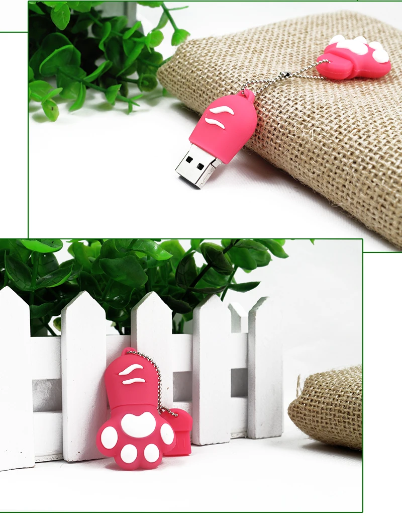 Мини-флешка с милой кошачьей лапой, 4 ГБ, 8 ГБ, 16 ГБ, 32 ГБ, 64 ГБ, usb флеш-накопитель с кошачьей лапой, карта памяти, цветной u-диск, креативный подарок