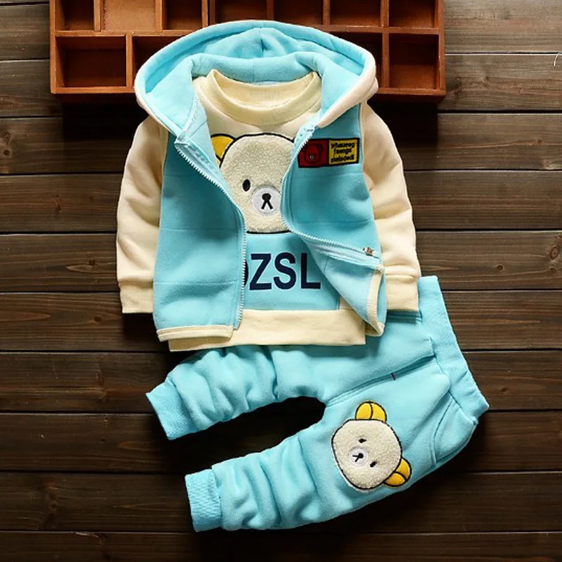 2019 комплекты одежды для малышей детский модный бархатный утепленный зимний