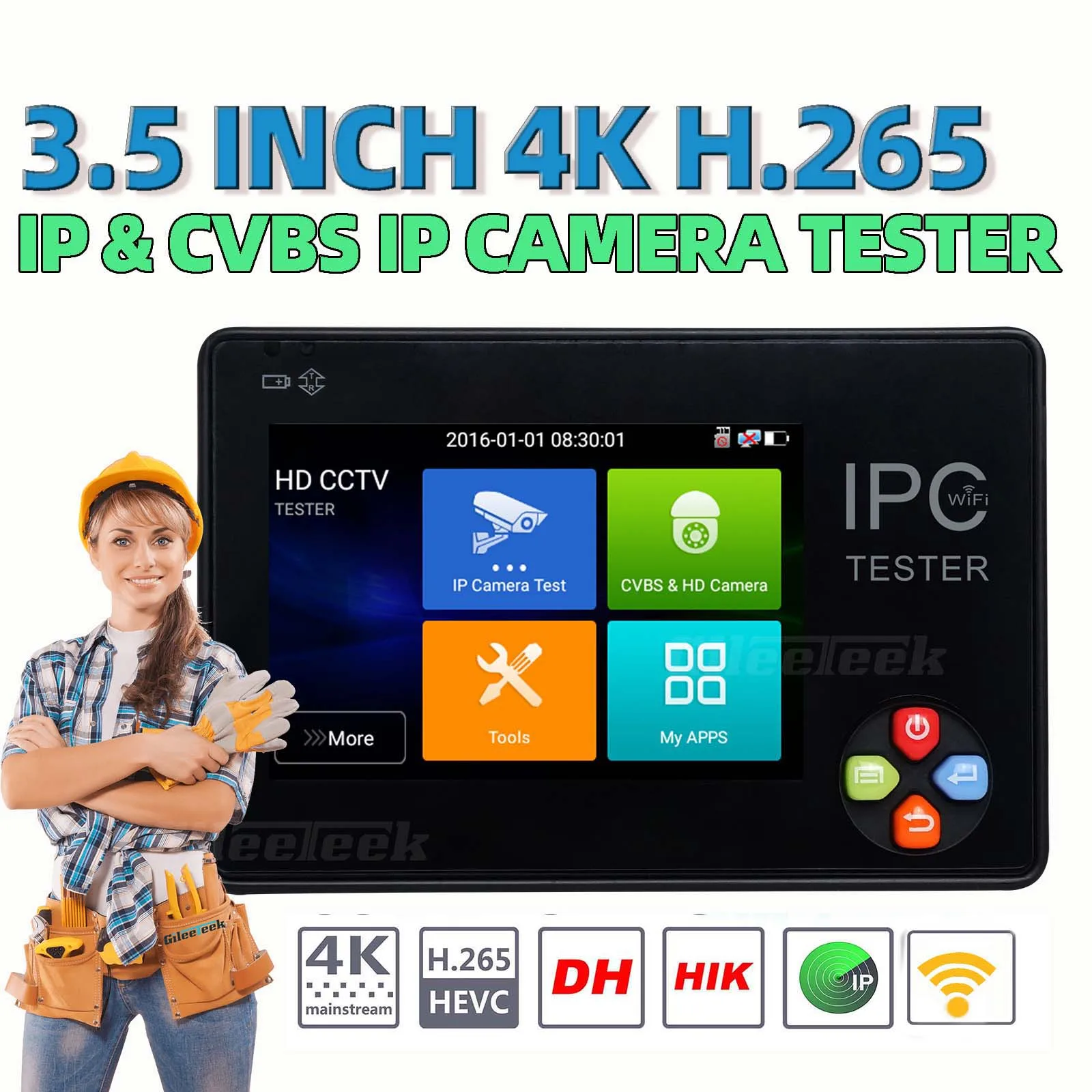IPC1600ADH плюс 4 к H265 IP камера тестер 8MP AHD/TVI/CVI CVBS CCTV тестер монитор PTZ контроллер Быстрый ONVIF IPC тестер