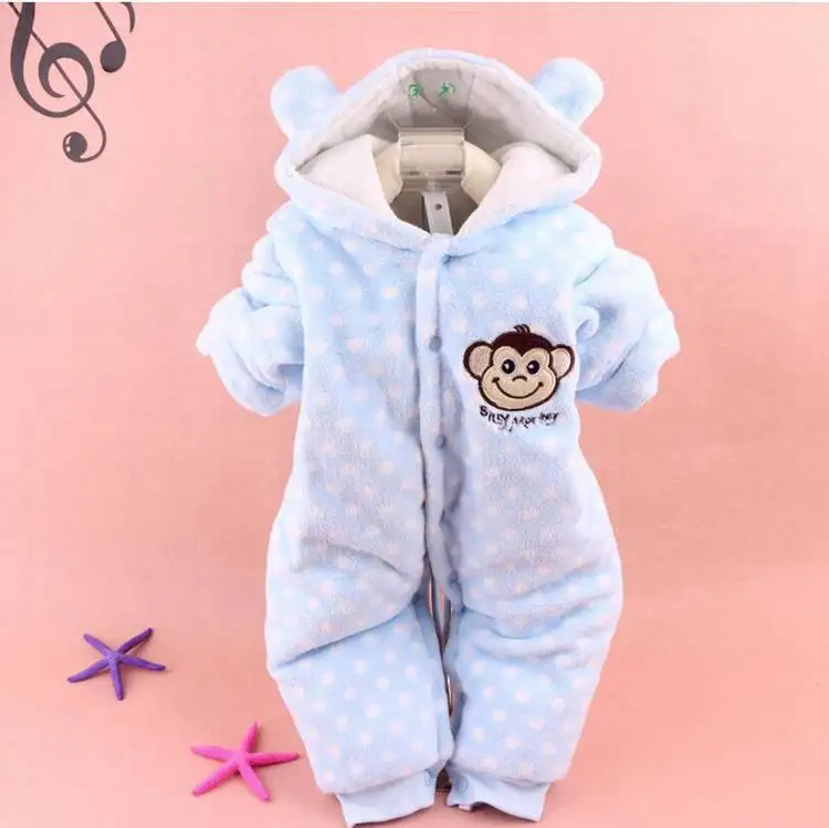 Детский утепленный комбинезон в горошек на Возраст 3-12 месяцев | Мать и ребенок