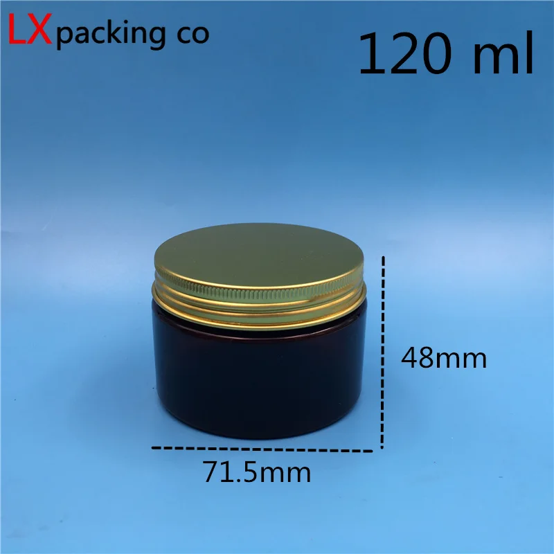120 ml gold cover 30 шт 50 80 100 150 200 250 мл пластиковая коричневая пустая упаковка баночка бронзовая алюминиевая крышка контейнер для крема бутылки - Цвет: 120 ml gold cover