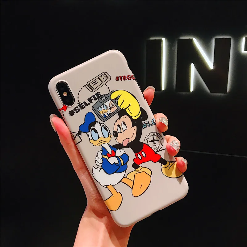 Mickey Minnie Mouse Case For iPhone 6 6s 8 X 7 XS MAX XR Cover Plus Donald Duck photograph Soft IMD Fundas cases |