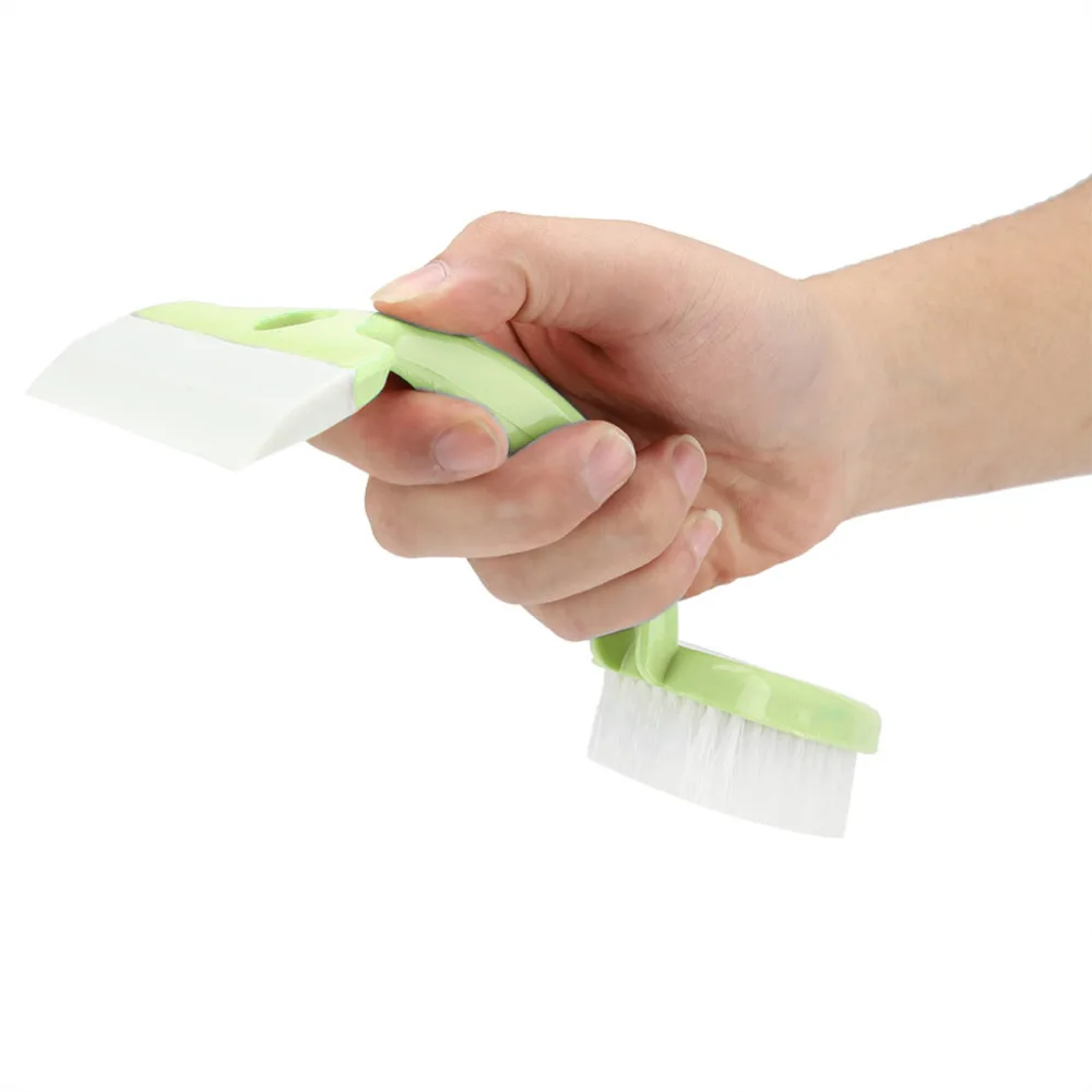 2 в 1 пластиковая щетка для чистки резиновый скребок ванной кухни настенная
