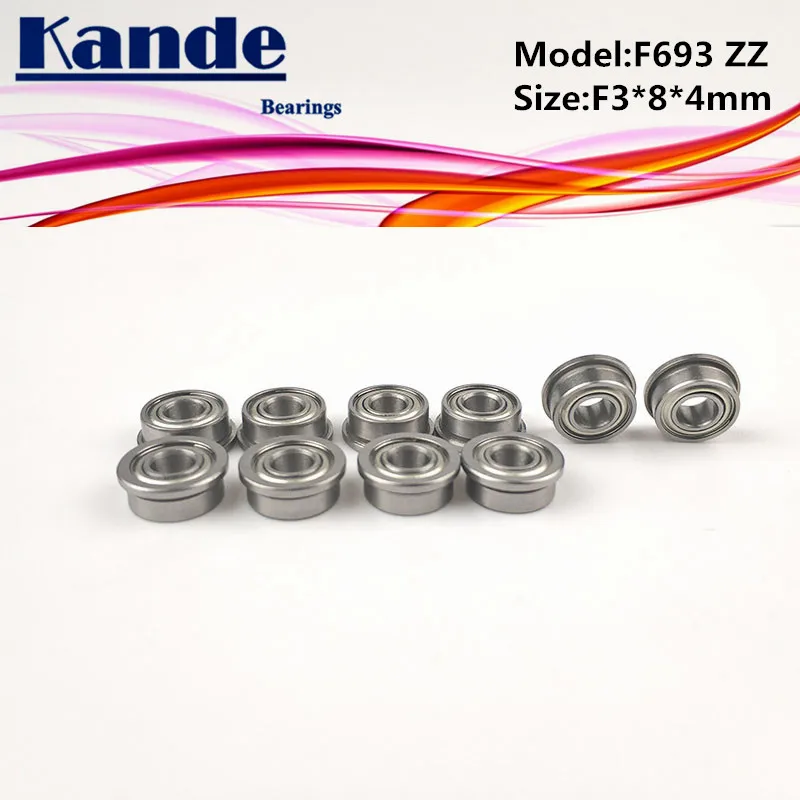 Подшипники Kande F693ZZ 10 шт. ABEC-1 F693 ZZ F693-2Z миниатюрный глубокий шаровой подшипник F3 * 8*4