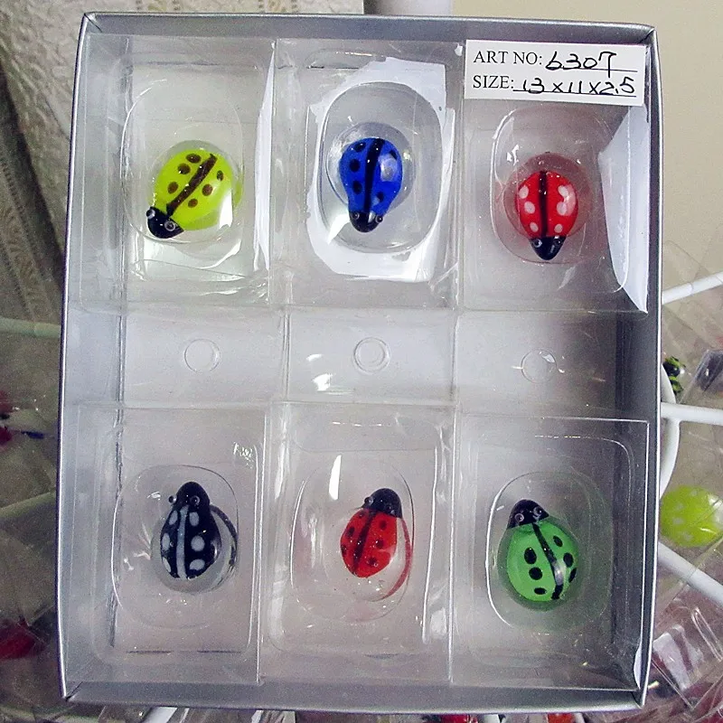 Бесплатная доставка на заказ большое Murano Стекло Божья коровка статуя фея садовые