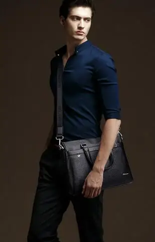 Сумка-тоут мужская из натуральной кожи модный саквояж кросс-боди для ноутбука 14