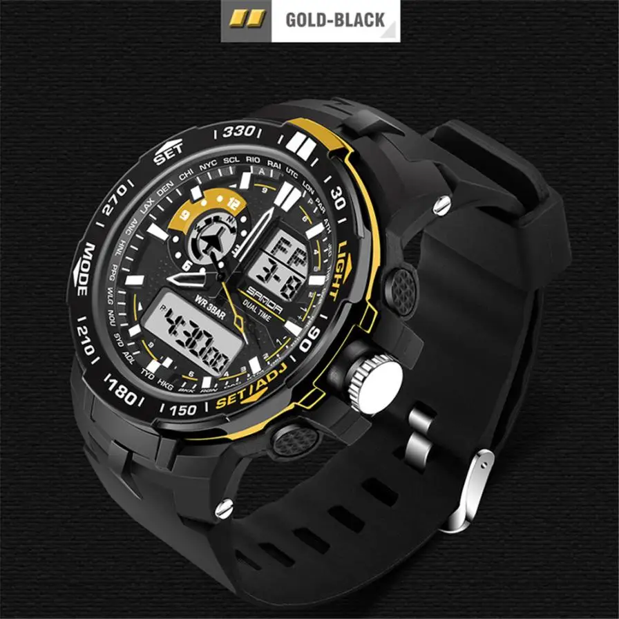 Sport Watch Luxury Double Display Cold Light Electronic Waterproof Mens 10.12 | Украшения и аксессуары