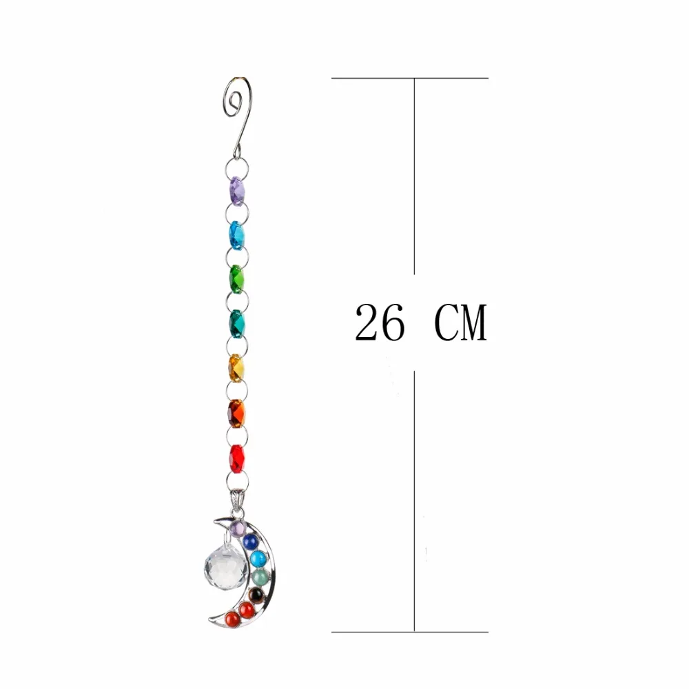 H& D Half-Moon Chakra Suncatcher хрустальные призмы ручной работы Подвеска-маятник 20 мм
